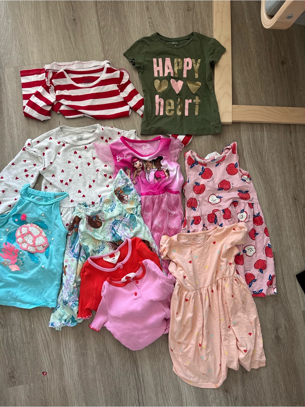 Disney Girls Mixed Color Dress Lot - Green, Pink, Red, Blue, Peach, White